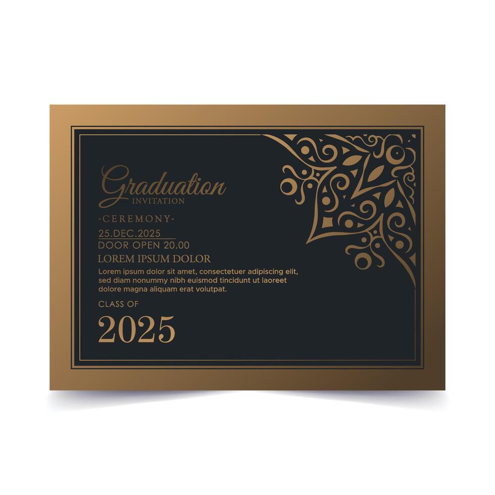 Elegant dark graduation invitation template vector