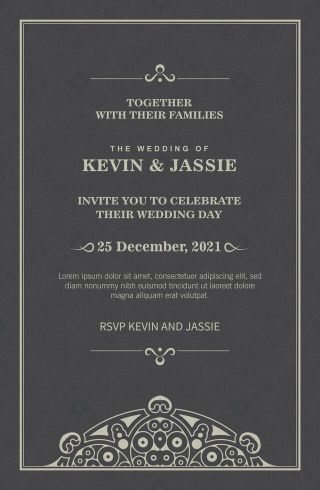 Elegant classic wedding invitation card vector