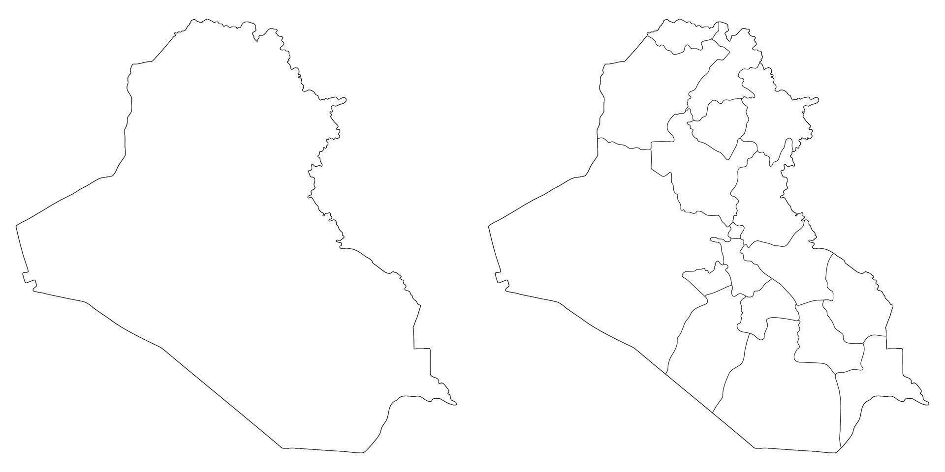 Iraq map. Map of Iraq in white set vector