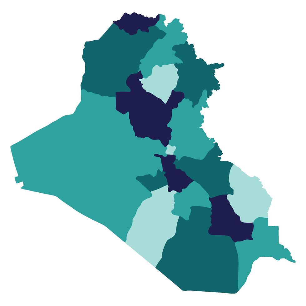 Iraq map. Map of Iraq in administrative provinces in multicolor vector
