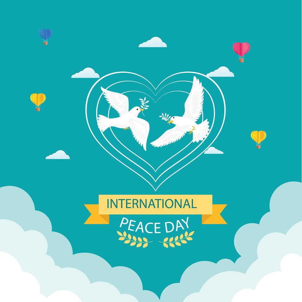 International Day of Peace poster template. Freedom and unity symbol. vector