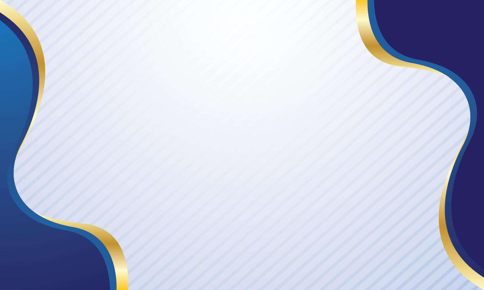 Stylish wave blue and gold background vector