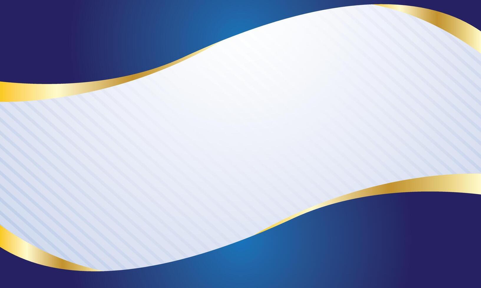 Stylish wave blue and gold certificate background vector