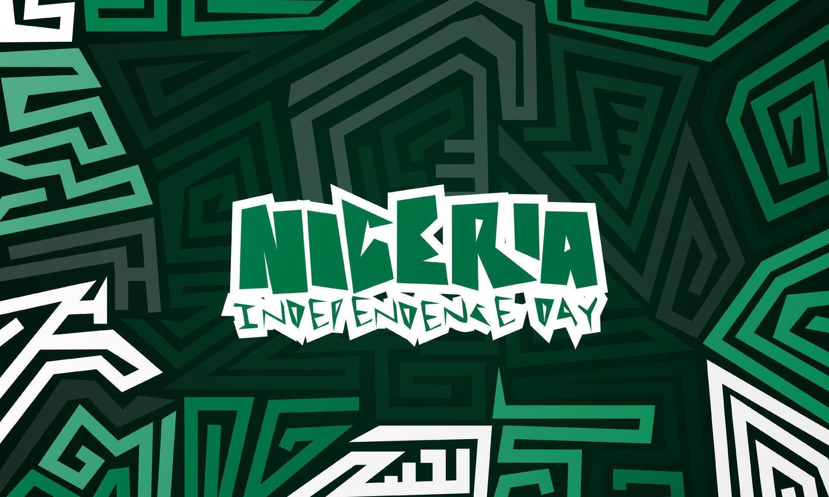 Abstract irregular maze design in green color concept. Good template for nigeria independence day campaign. Nigeria national day background vector