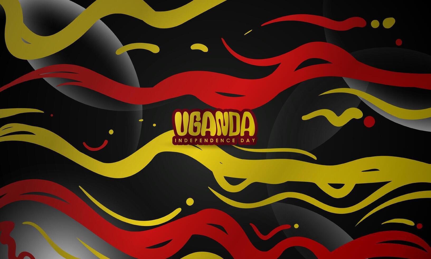 uganda independence day background with flat red and yellow smoke design flying on black background. Also good template for uganda national day vector