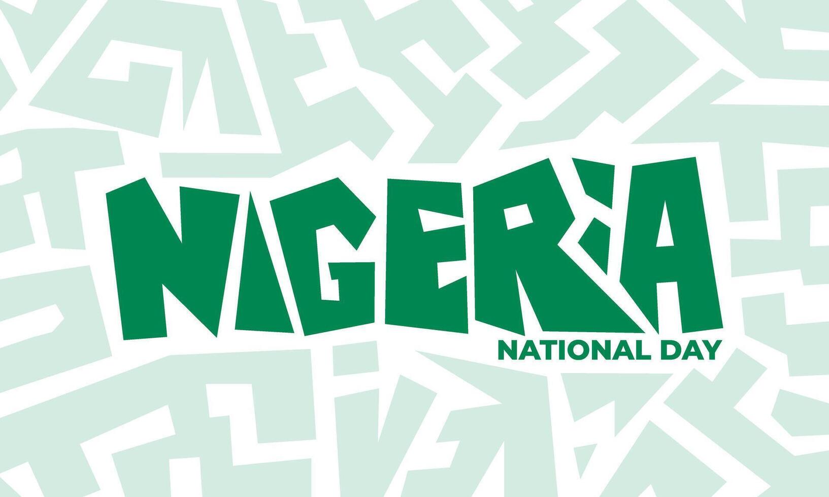 Typography design of Nigeria independence day with Green white Maze concept design. Also good template for nigeria national day campaign vector