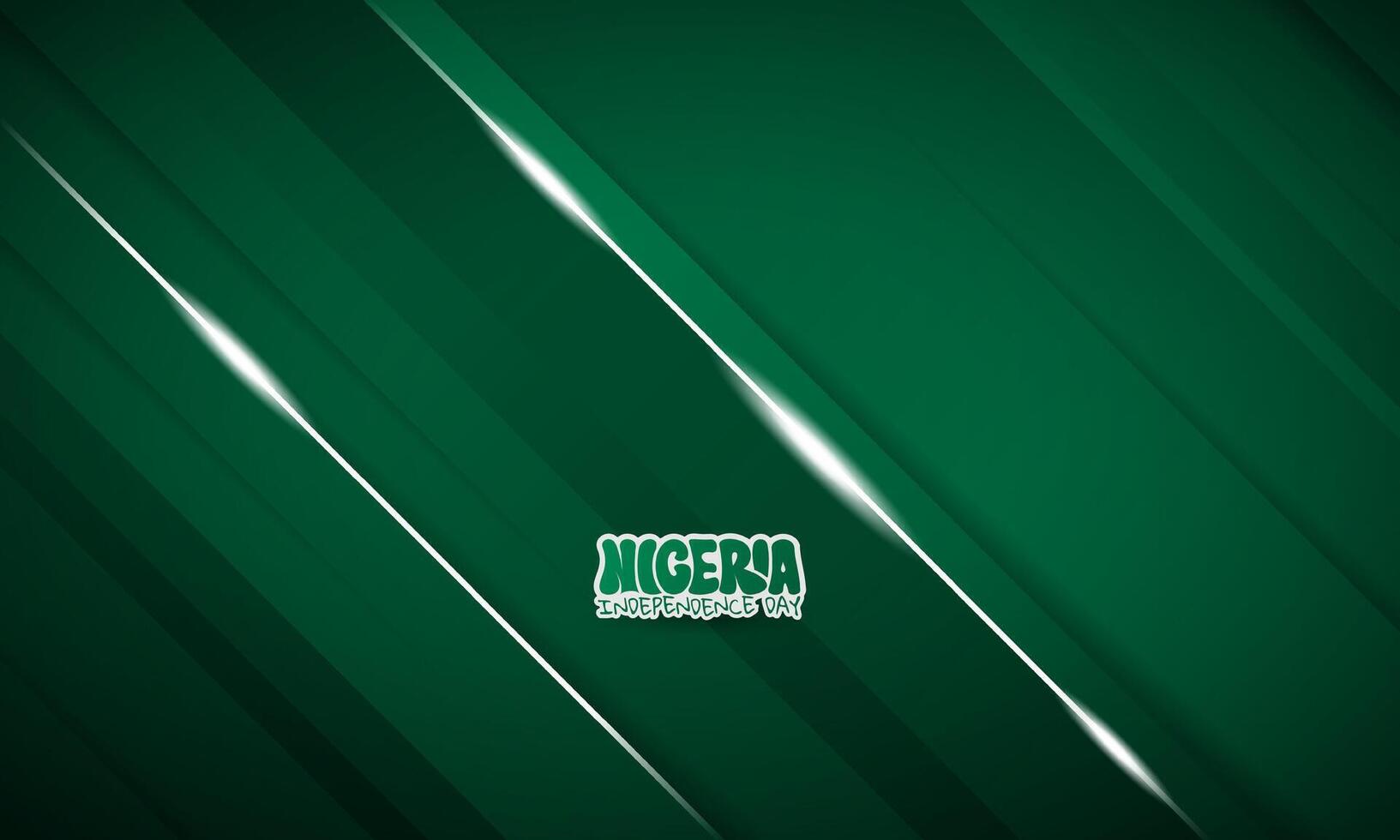 Abstract geometric background with gradient green color and white shine design. Nigeria independence day. Good template for national day campaign vector