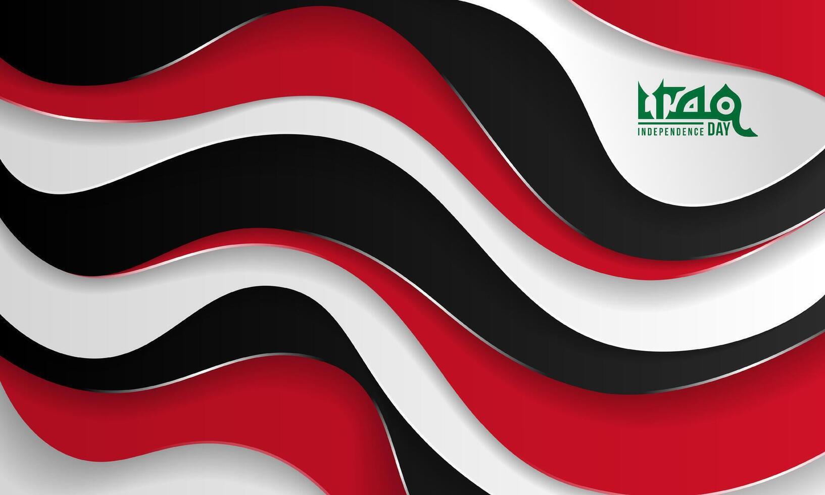 Layered background with cut out design of red white and black. Iraq independence day background. Also good template for Iraq national day vector