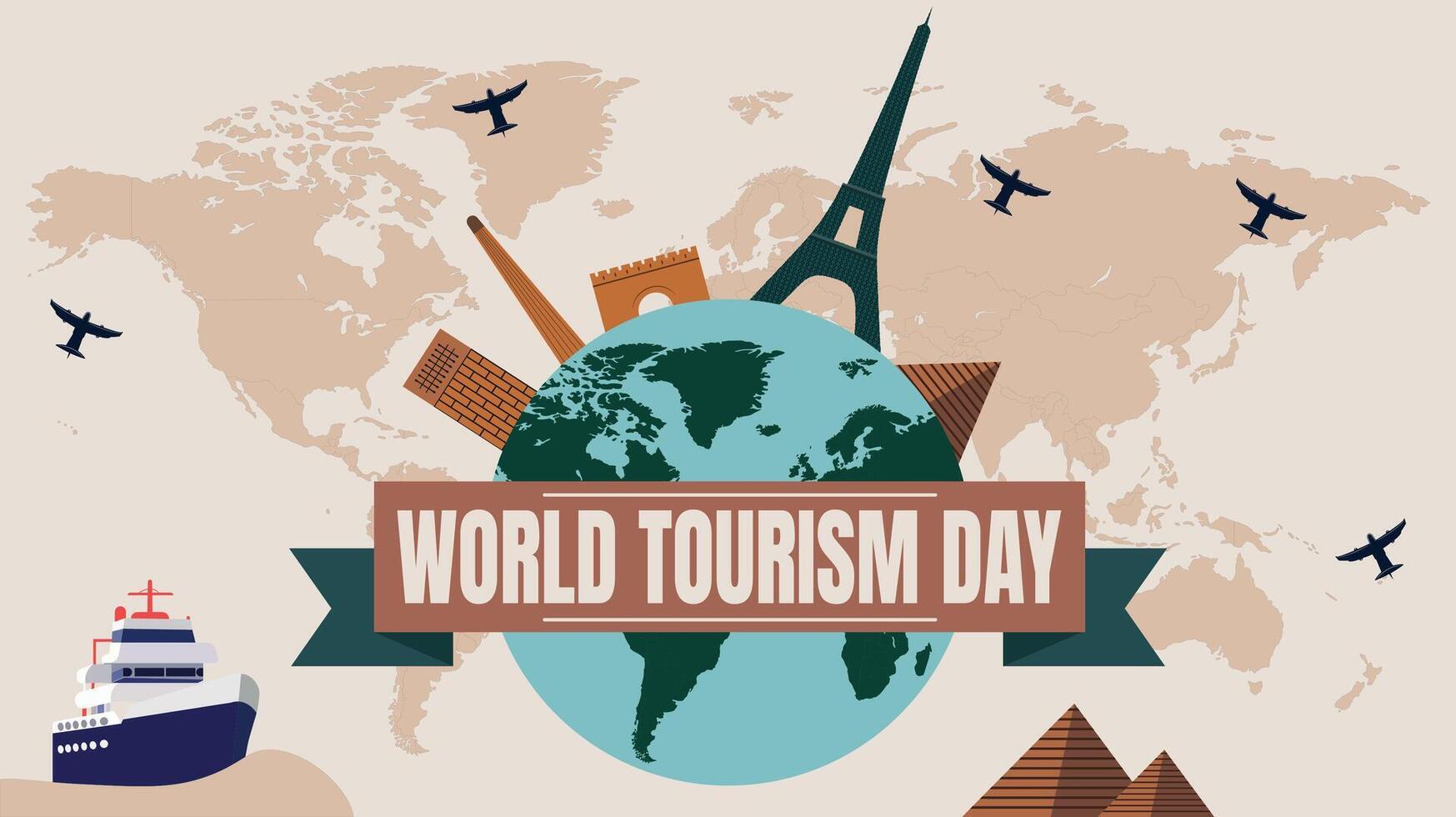 Tourism and Green Investment, Celebrating World Tourism Day vector