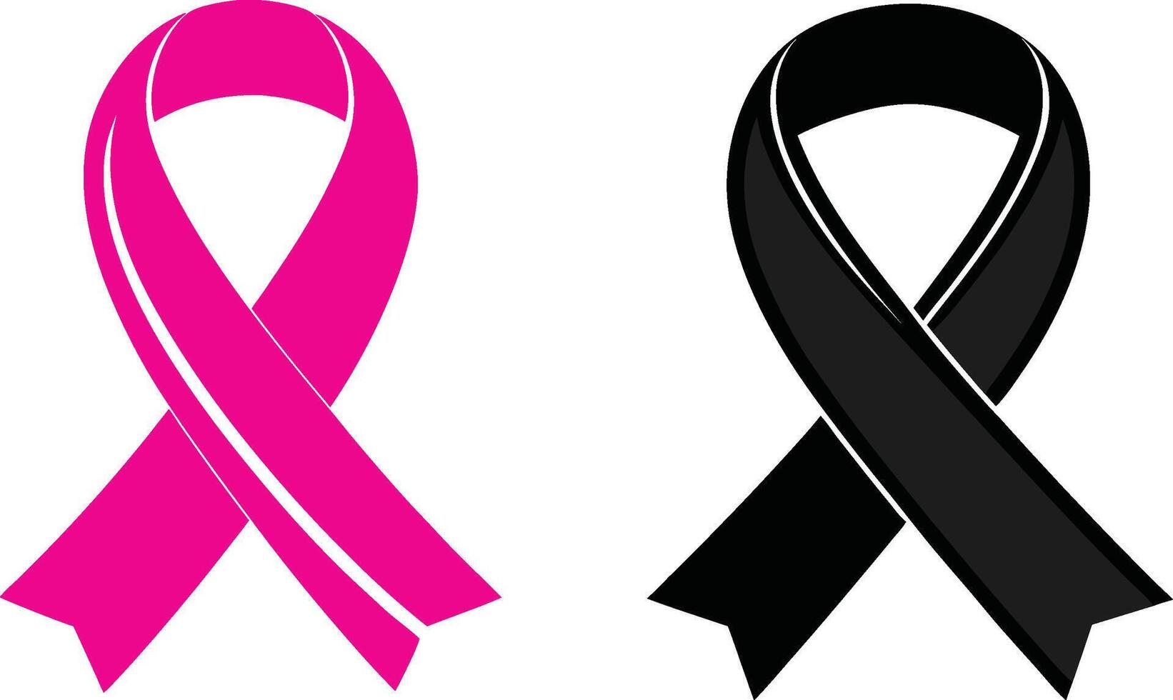 Classic Pink Ribbon Silhouette Design vector