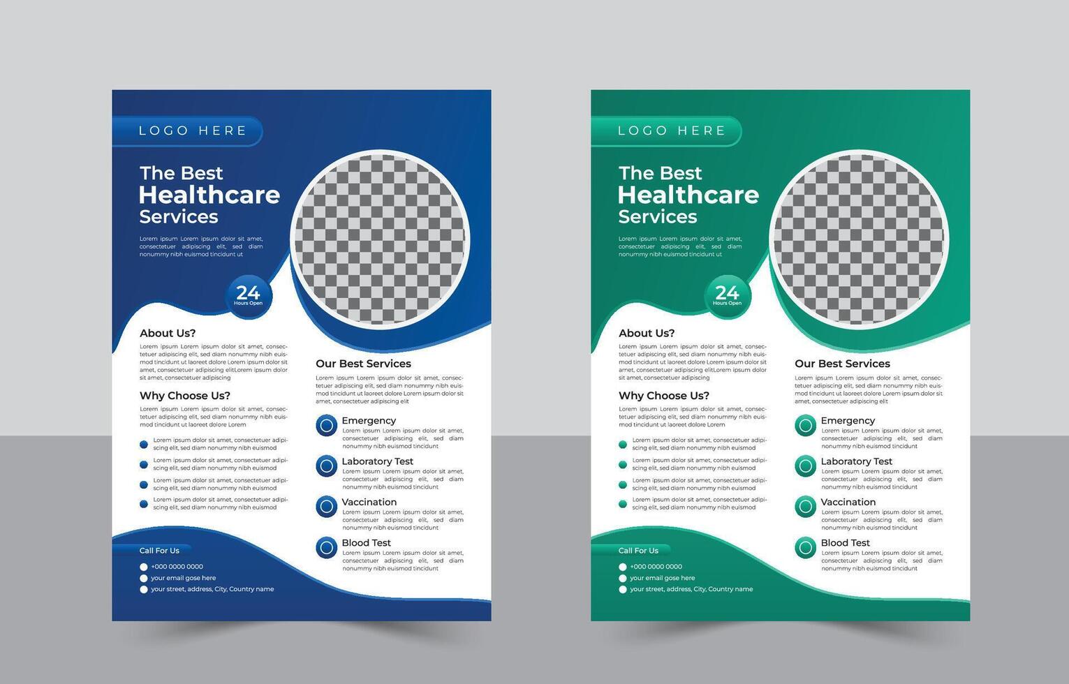 Creative and corporate medical flyer design, print ready a4 design vector