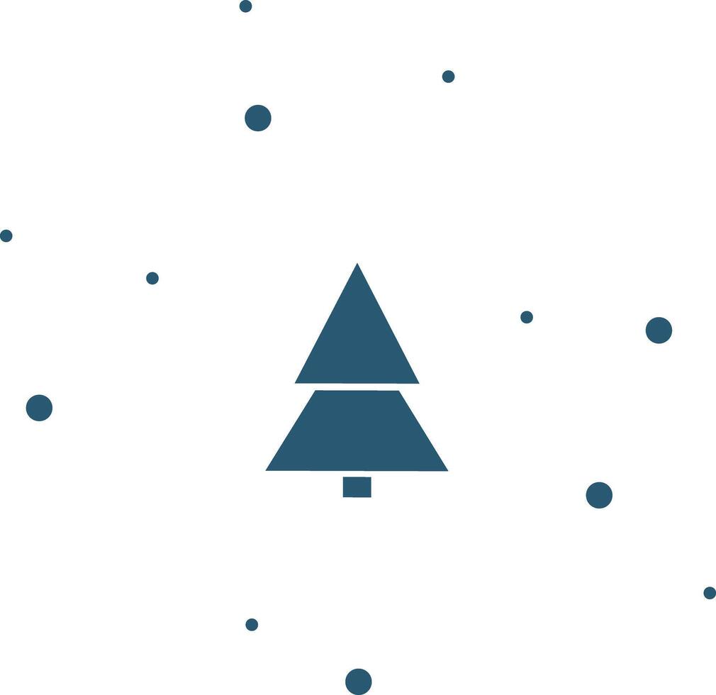 Christmas tree and falling snow. vector