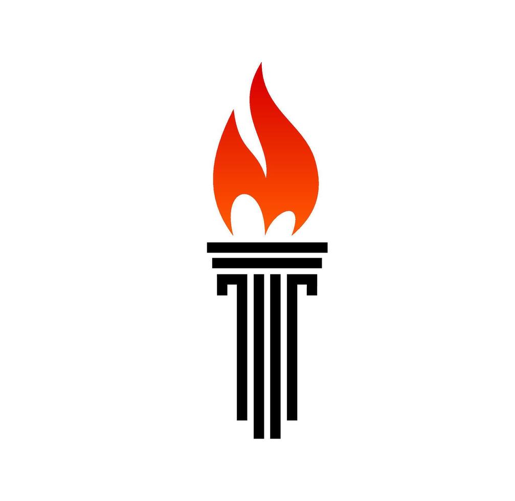 Torch flame icon, success, power, achievement vector