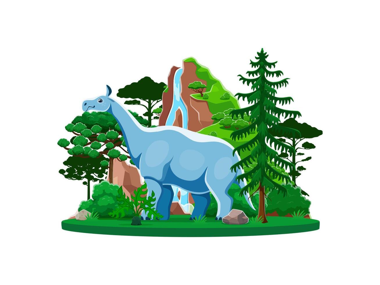 Indricotherium prehistoric dinosaur in jungle vector