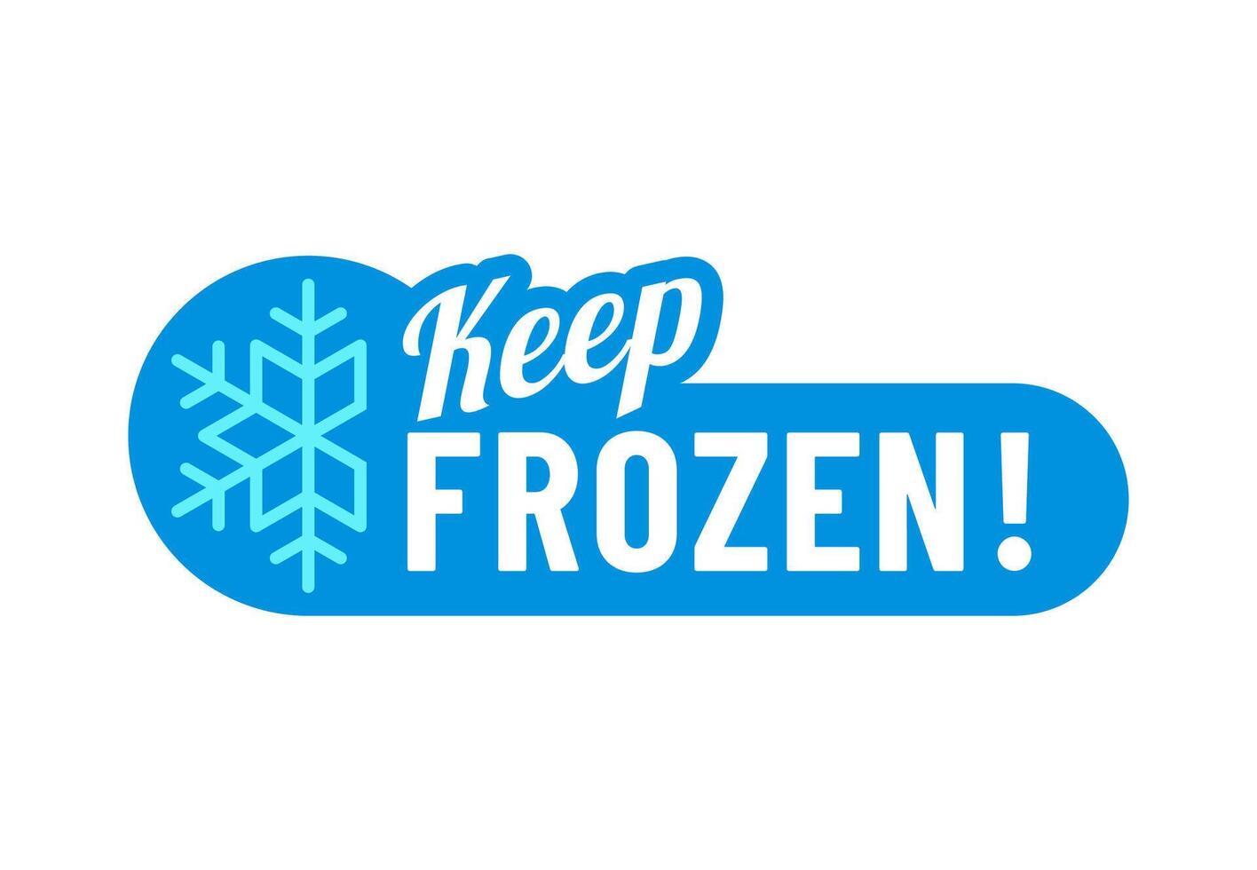 Blue frozen cold product icon with snow snowflake vector