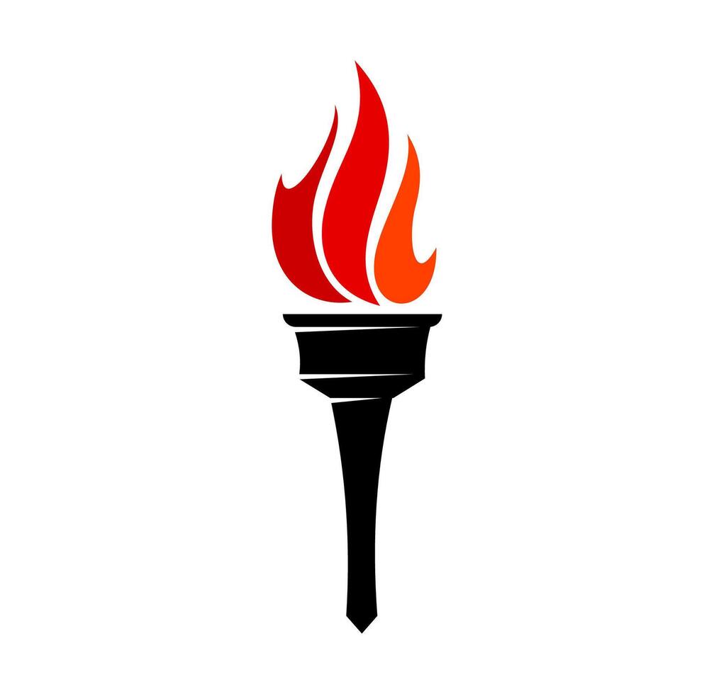 Torch flame icon. Victory freedom and liberty fire vector