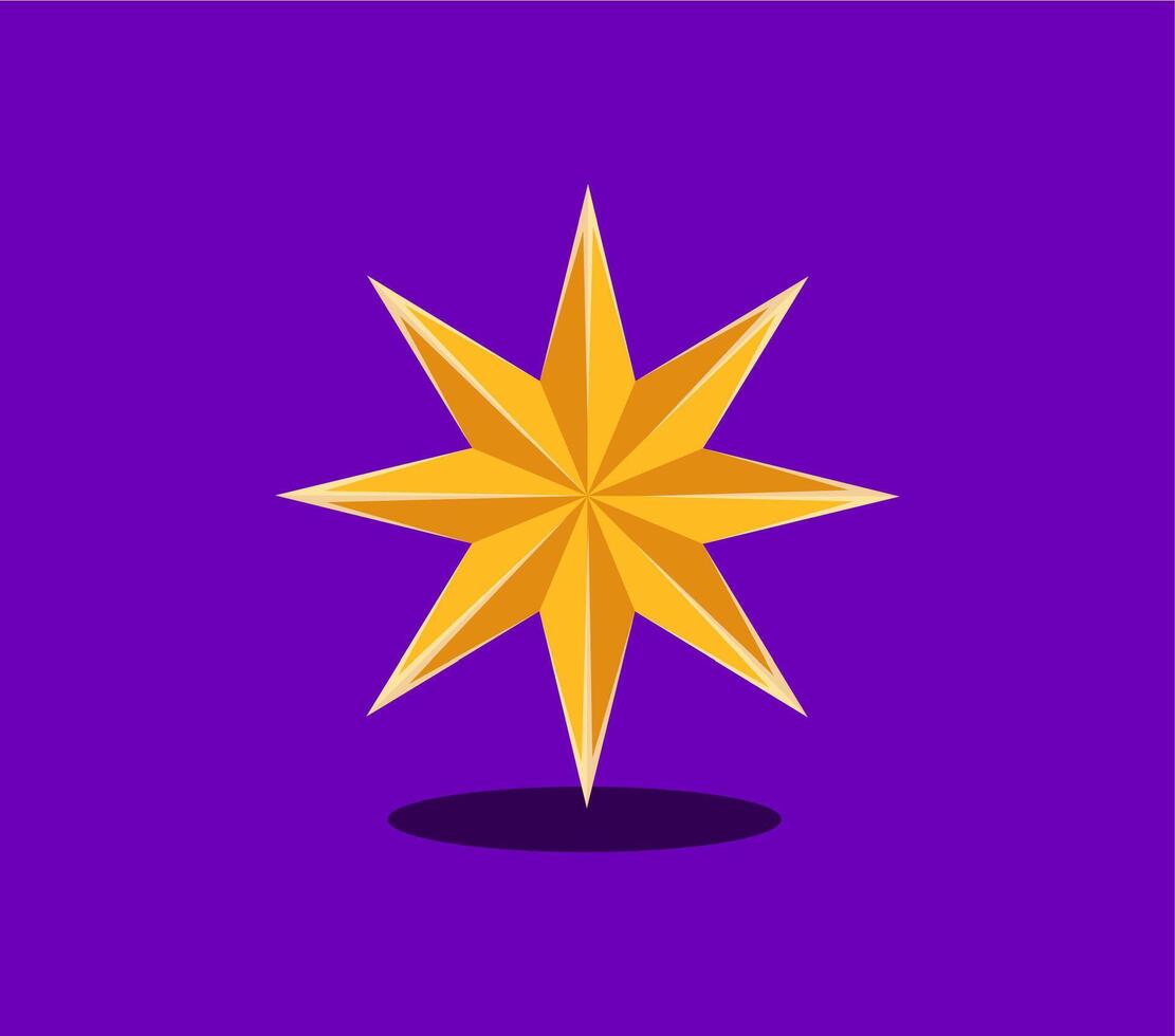Merry Christmas font, dot symbol as golden star vector