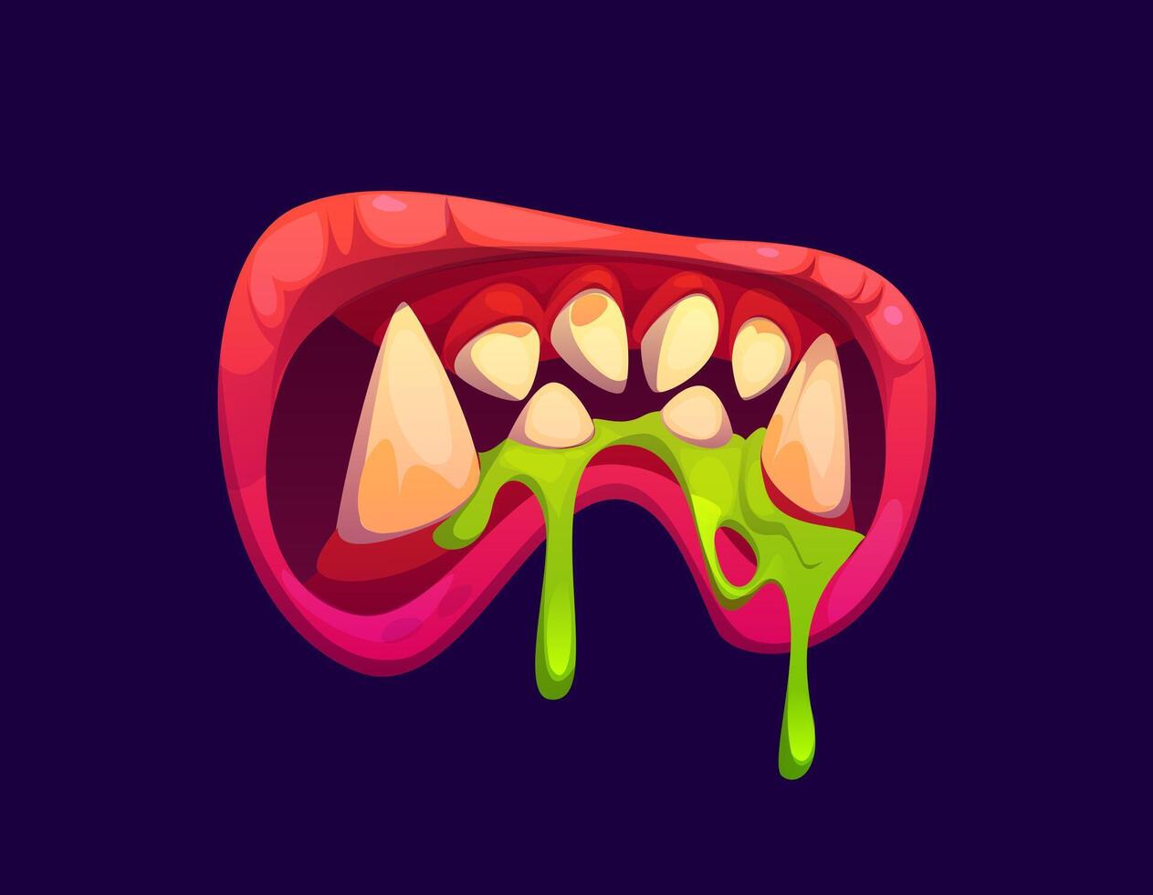 Halloween monster mouth with drool jaws and saliva vector