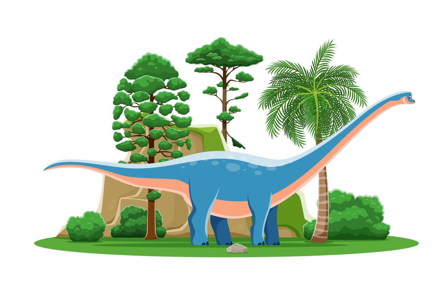 Dinosaur, cartoon prehistoric Antarctosaurus vector
