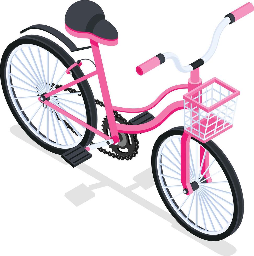 Chic Urban Ride - Pink Bicycle vector