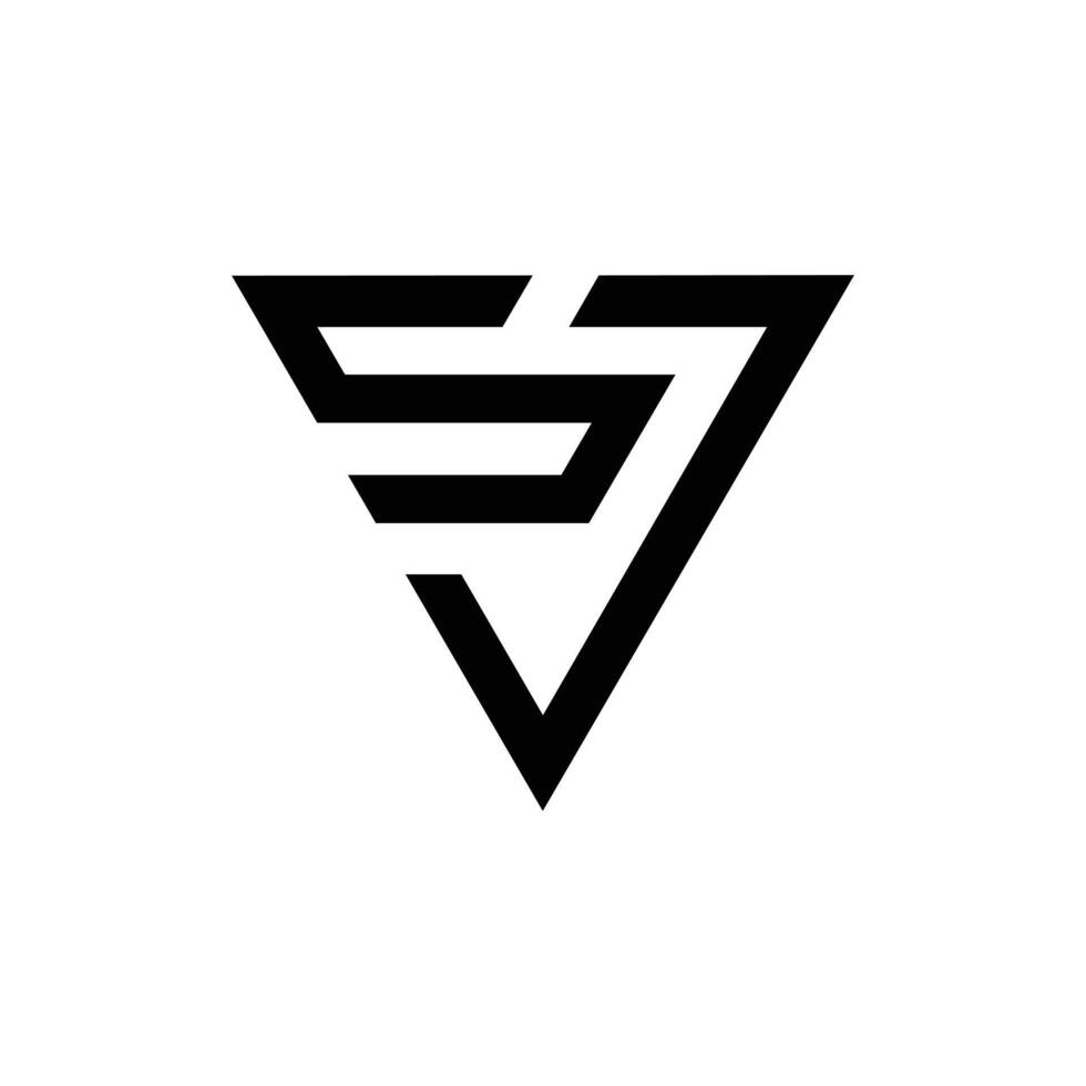 Letter Sv triangle shape creative minimal unique monogram logo vector