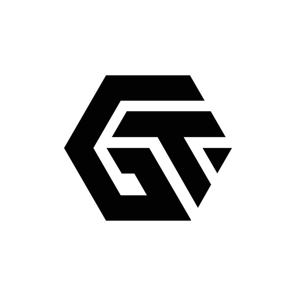 Letter Gt polygon shape modern initial abstract logo idea vector