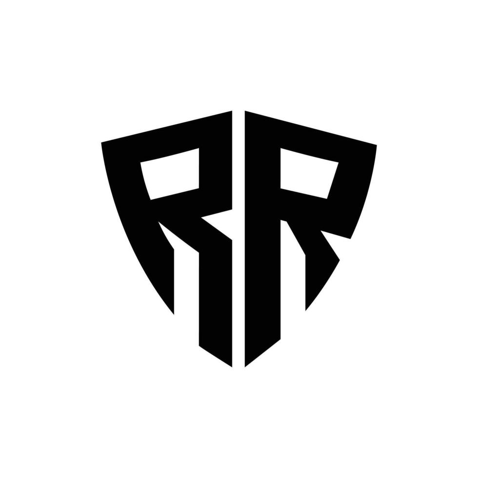 Letter Rr with shield shape modern security business logo vector