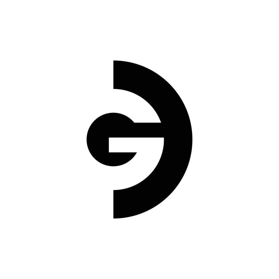Letter Gd initial negative space modern typography branding logo vector