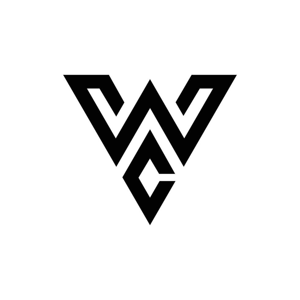 Letter Cw or Wc minimal creative unique shape modern logo vector