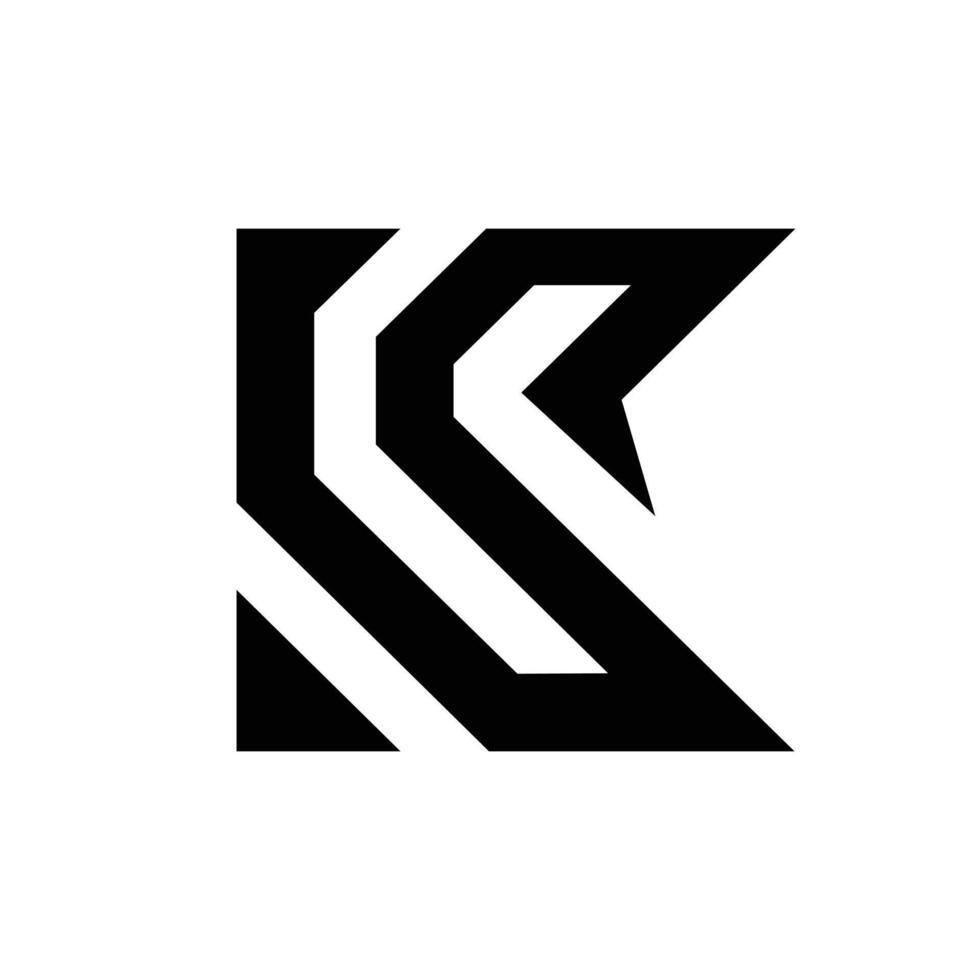 Letter Ks or Sk new modern shape line art initial classic logo vector