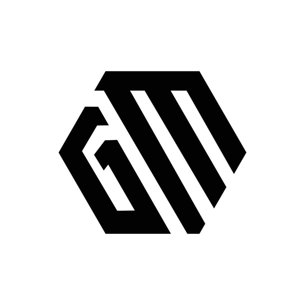 Letter Gm hexagon shape new modern typography logo vector