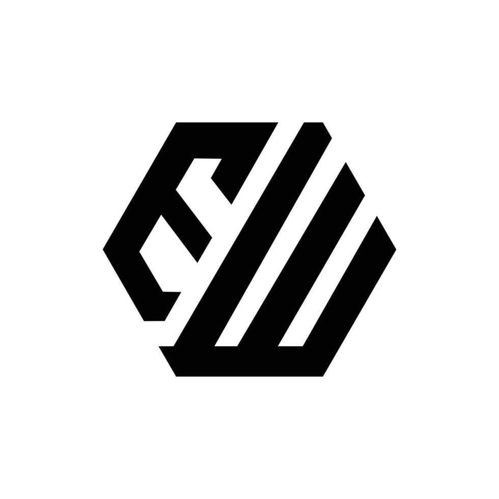 Letter Ew hexagon shape new modern typography logo vector