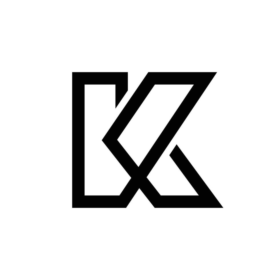 Letter K simple line art modern typography branding logo vector