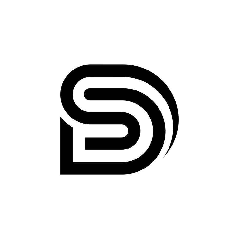 Letter Sd initial creative line art modern new unique logo vector