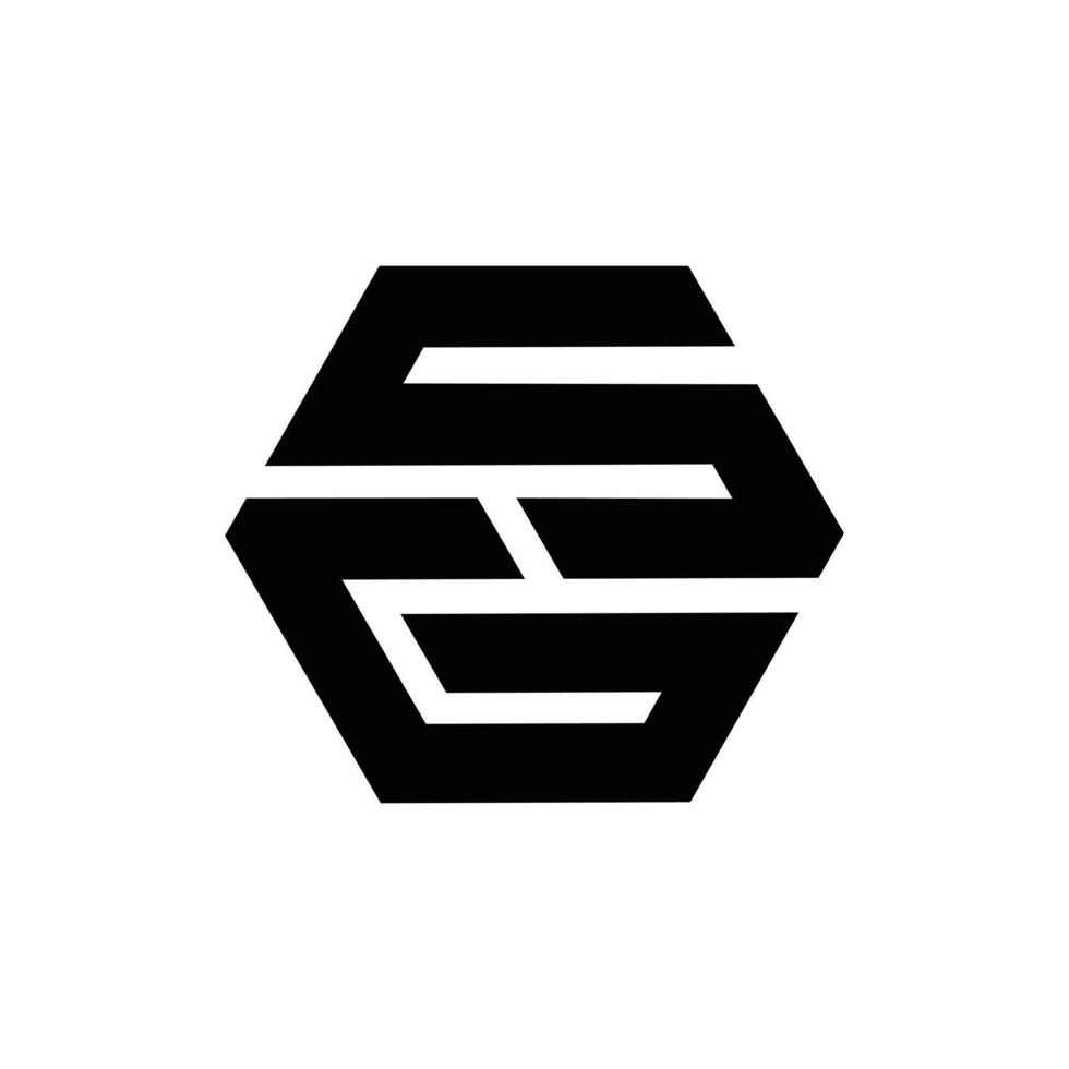Letter Gs hexagon shape new modern typography logo vector