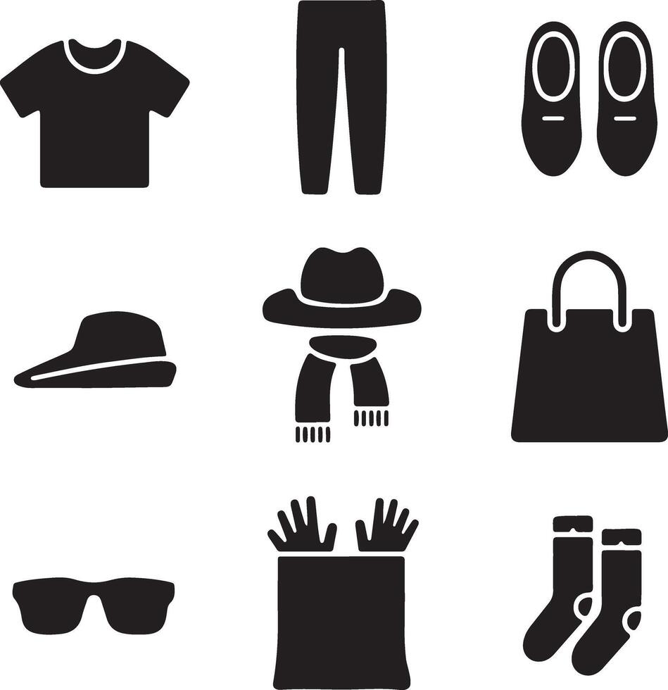Shopping bag silhouette icon set on transparent background vector