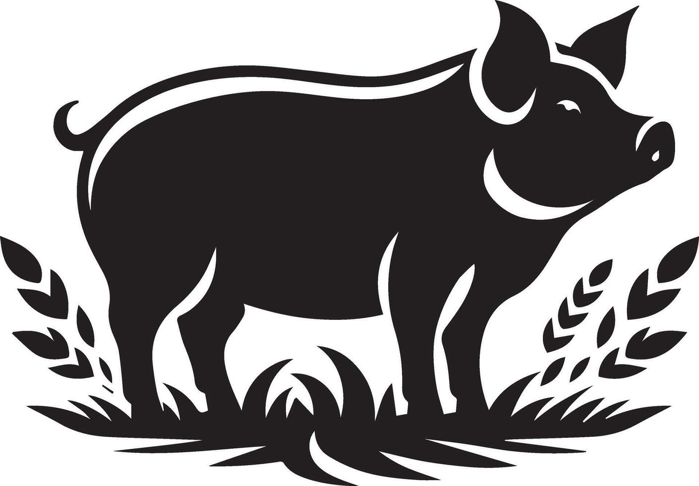 Pig silhouette illustration vector