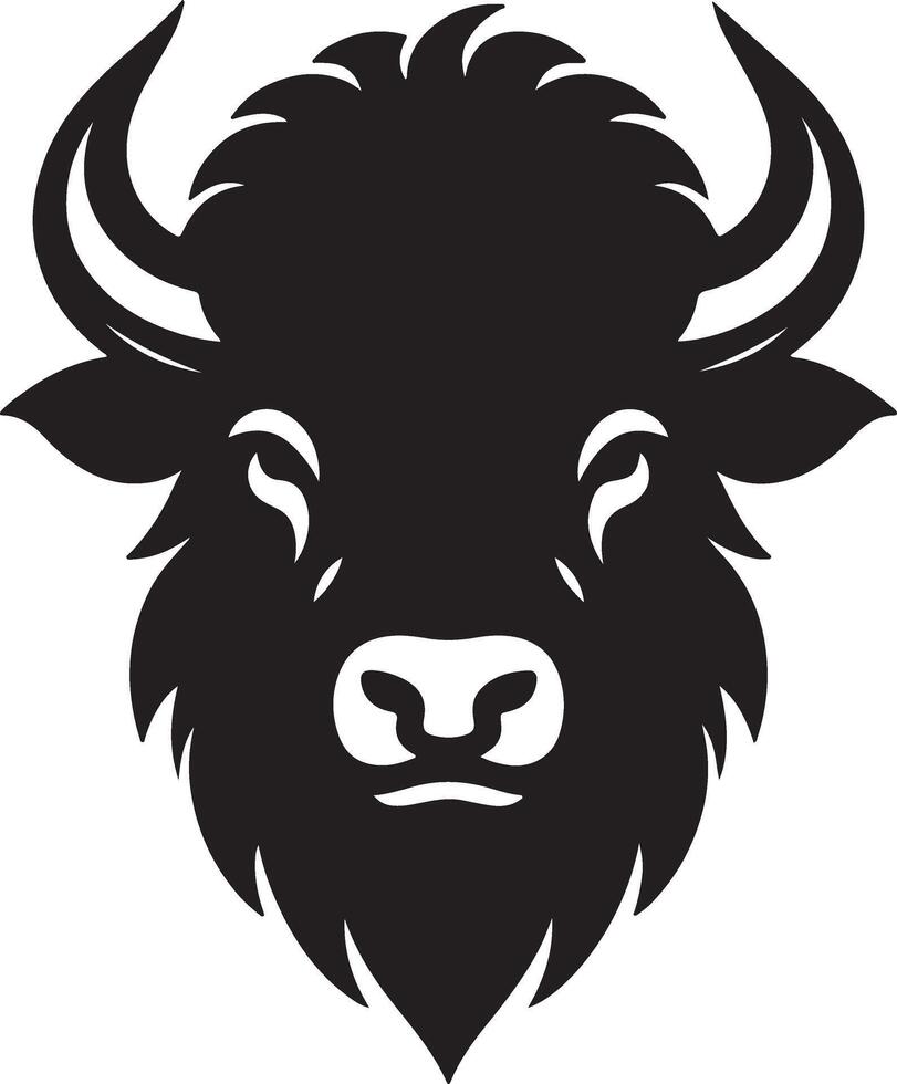 Bison Head Silhouette Iconic Wildlife Art for Your Projects vector