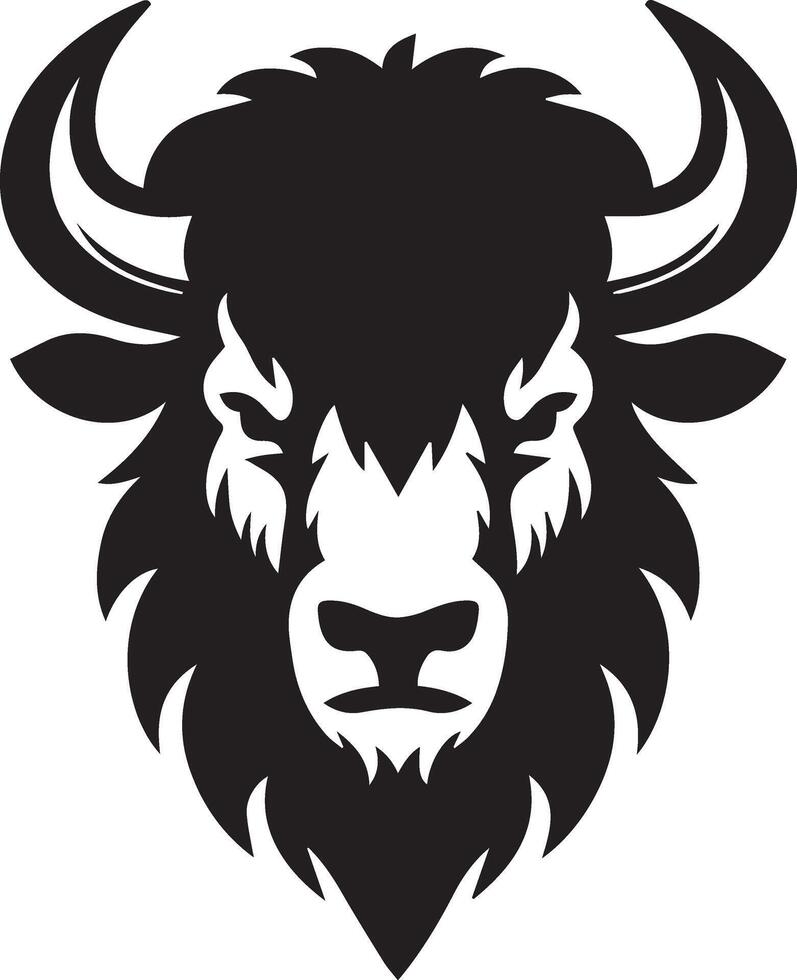 Explore the Strength of Bison with This Bold Silhouette vector