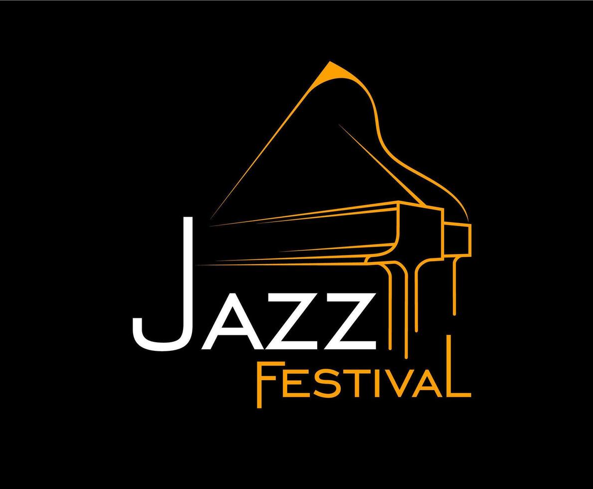 Jazz music icon, festival or live concert, piano vector