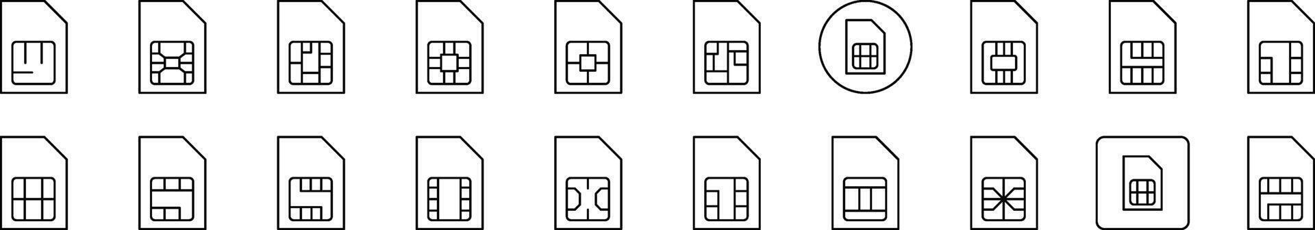Simple Linear Icon of Chip. Editable Stroke. Minimalistic Linear Pictogram for Design of Cards, Apps, Banners, Posts vector