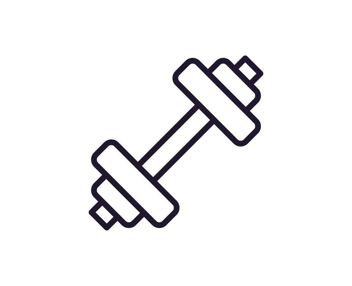 Dumbbell line icon. Premium quality logo for web sites, design, online shops, companies, books, advertisements. Black outline pictogram isolated on white background vector