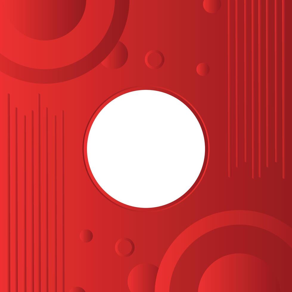 Red Gradient abstract background with white circle in center vector