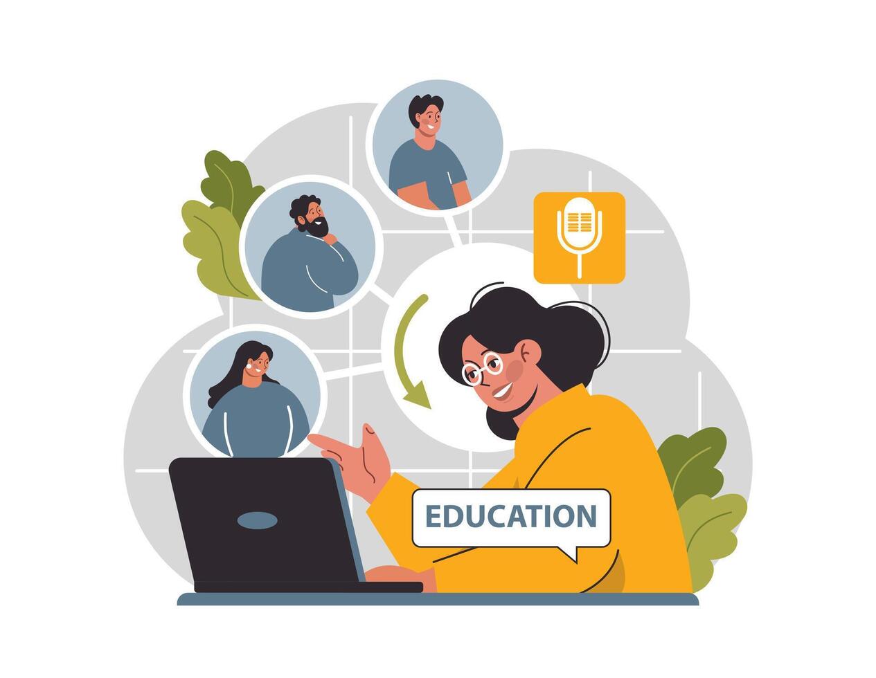 Virtual event. Online education or conference. Live stream didgital vector