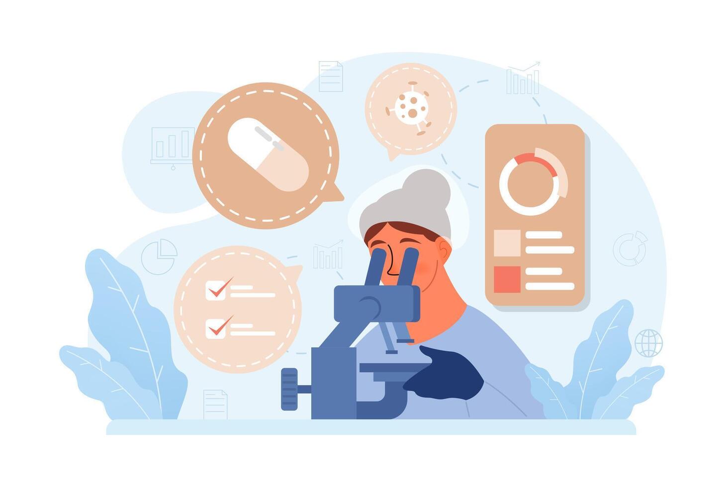 Healthtech. Innovative diagnosis and treatment methodics. Telemedicine vector