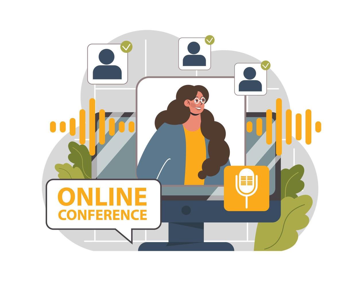 Virtual event. Online education or conference. Live stream didgital vector