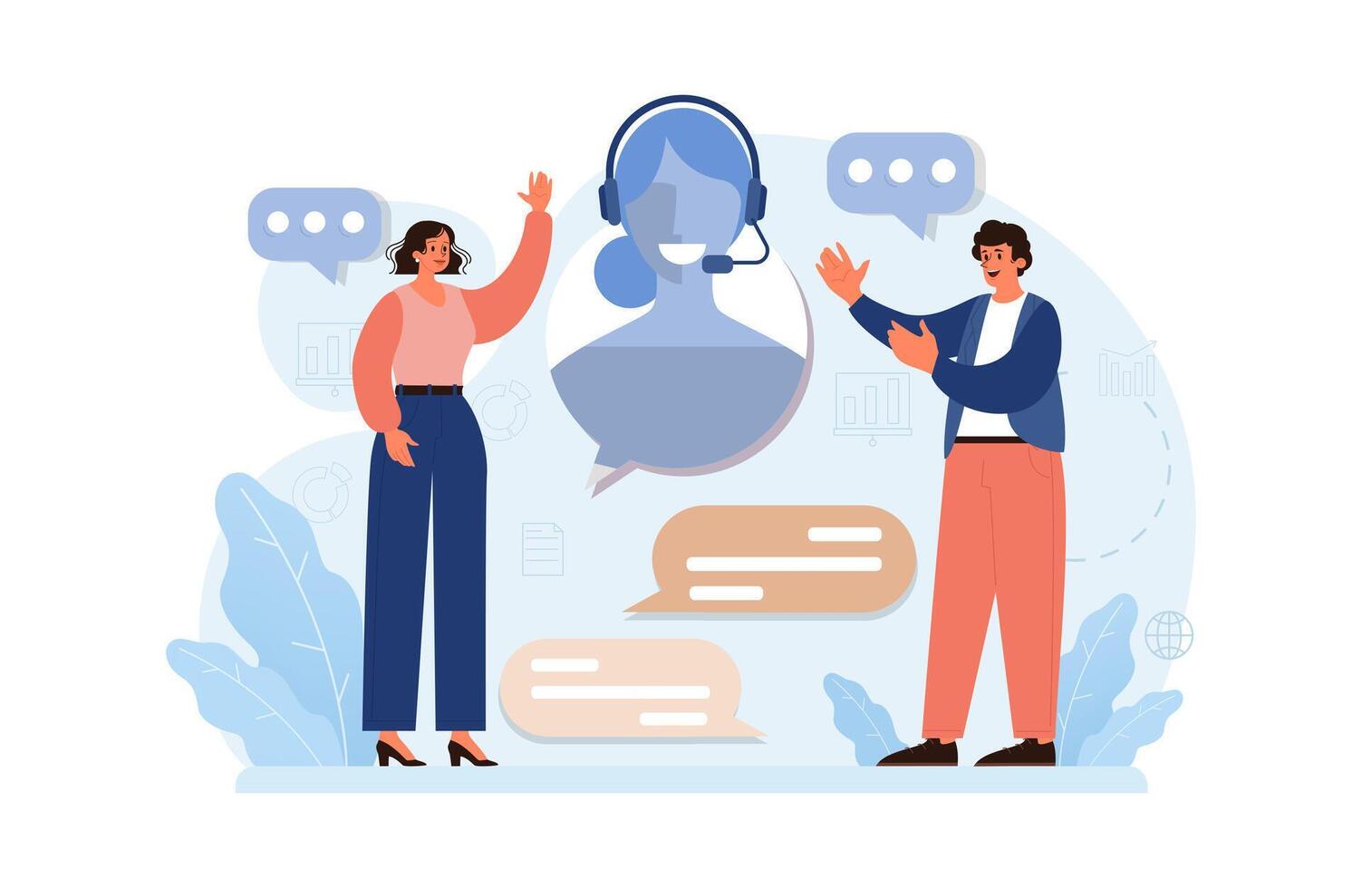 Virtual events. Online education, conference, exhibition, friends vector