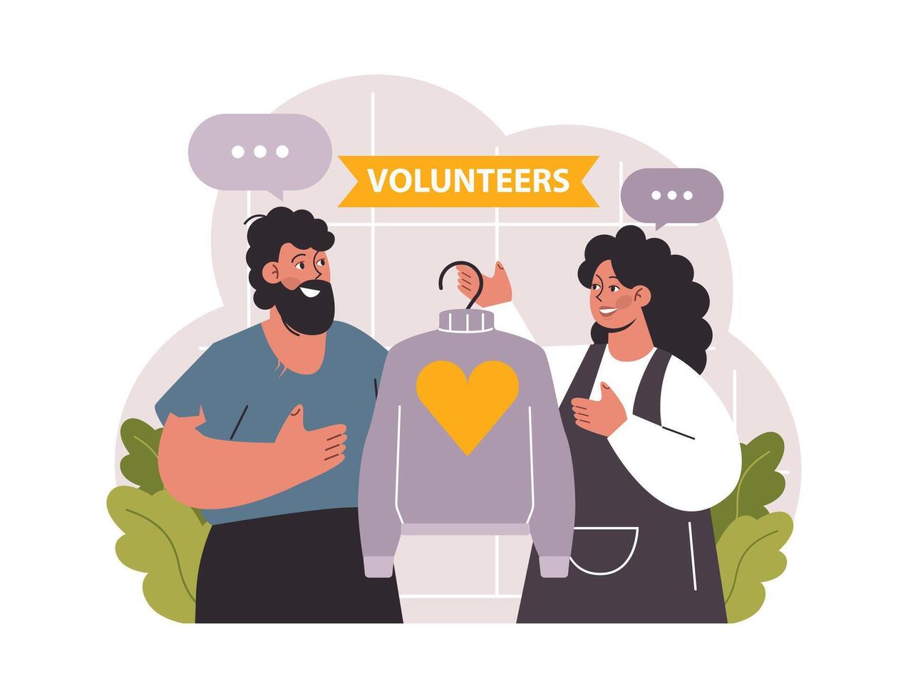 Charity. Volunteers community take care of people in need. Idea of care vector