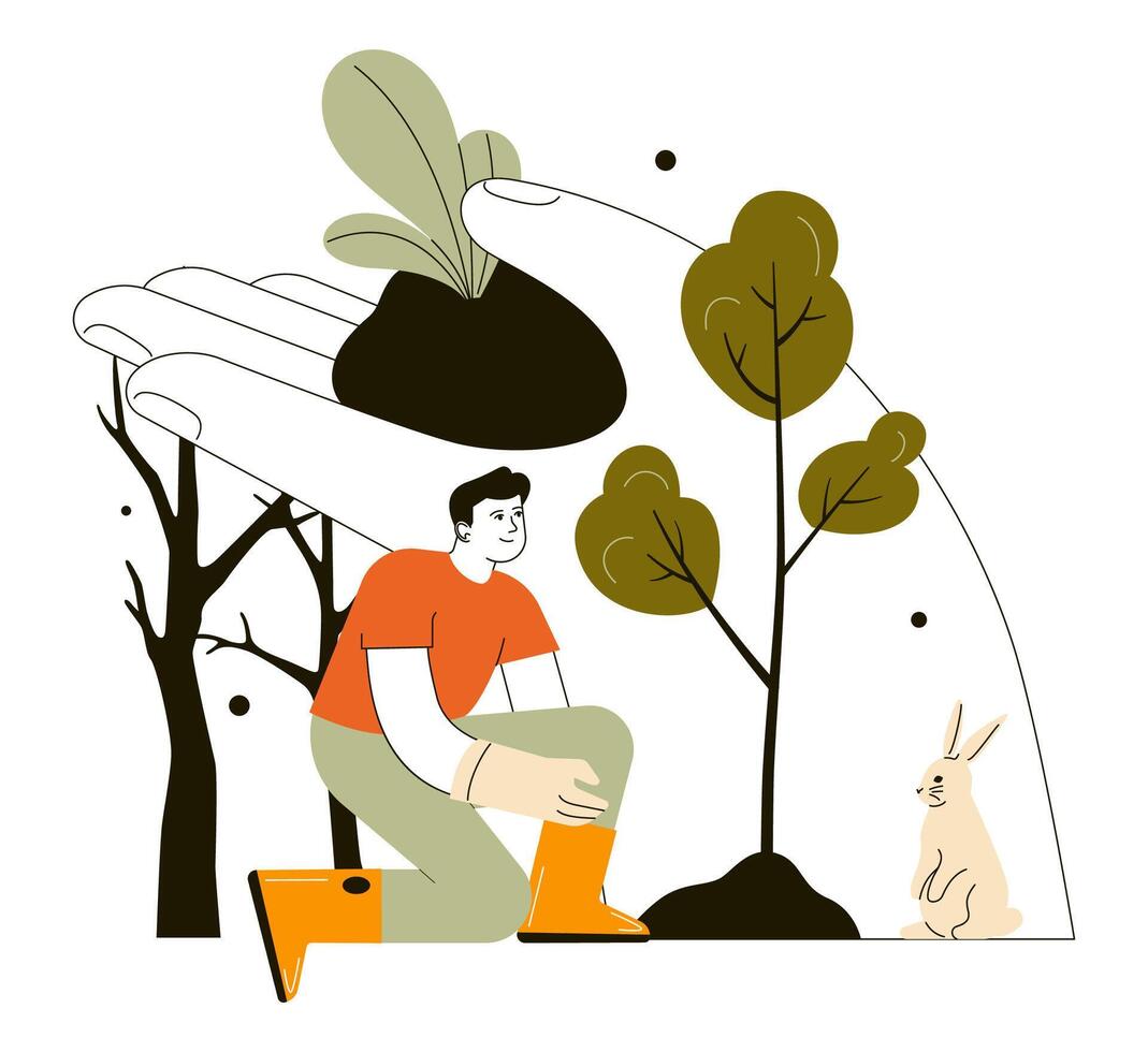 Wildfire. Burning forest trees, dangerous and harmfull nature disaster. vector
