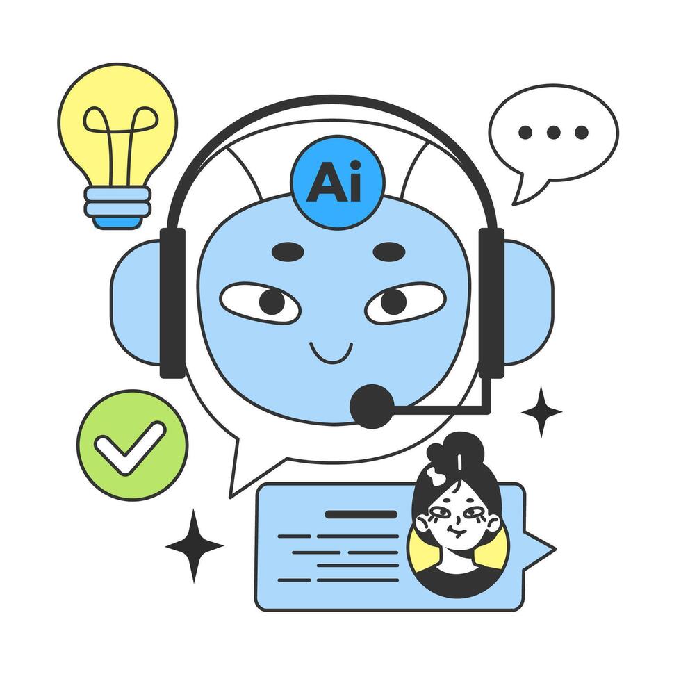 Banking industry automatization with artificial intelligence. Fintech vector
